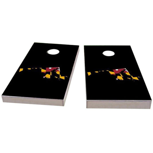 Maryland Outline (Black) Cornhole Boards