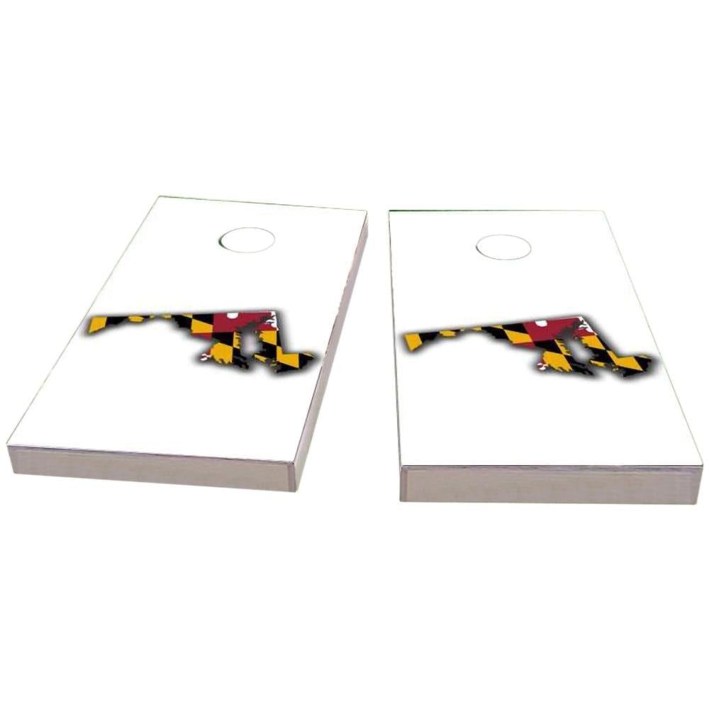 Maryland Outline (White) All-Weather Cornhole