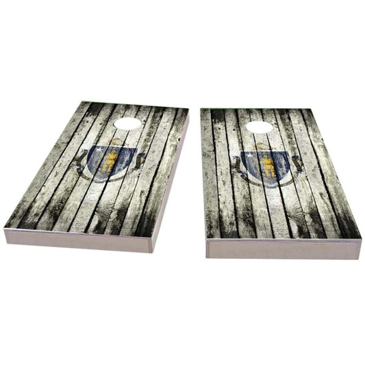 MassachuBoardsts Distressed Cornhole Boards