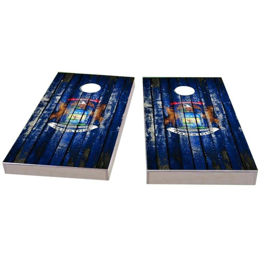 Michigan Distressed Cornhole Boards