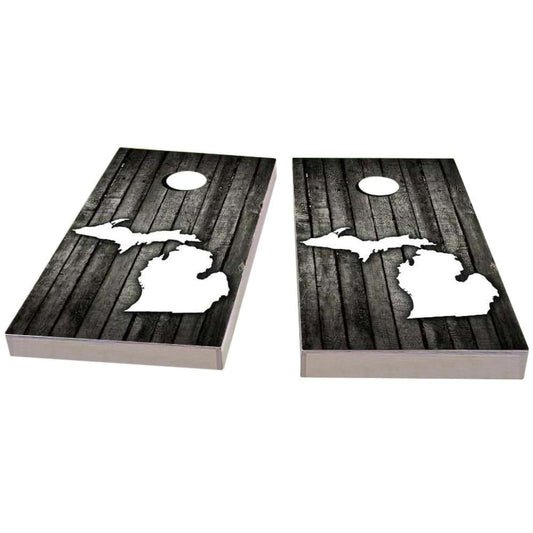 Michigan Wood Slat Cornhole Boards