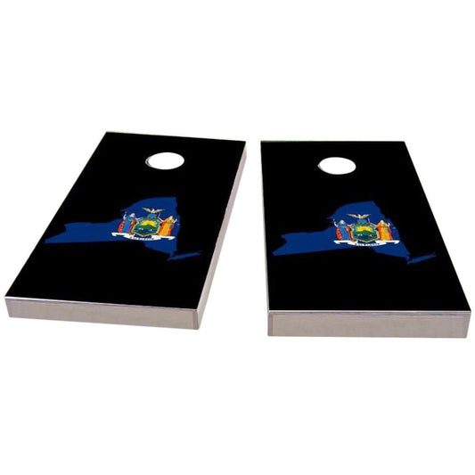 New York Outline (Black) Cornhole Boards
