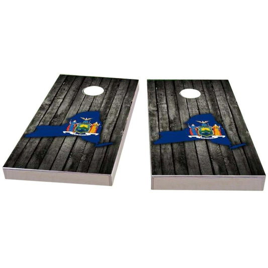 New York Wood Slate & Map Cornhole Boards