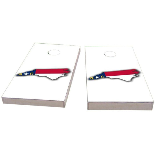 North Carolina Outline (White) Cornhole Boards