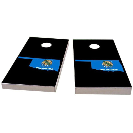 Oklahoma Outline (Black) Cornhole Boards