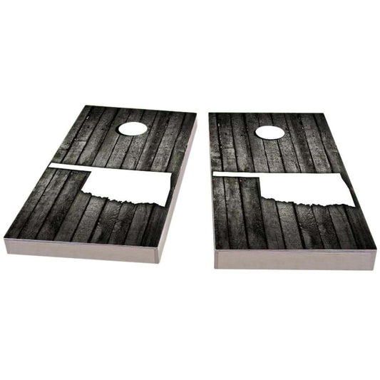 Oklahoma Wood Slat Cornhole Boards
