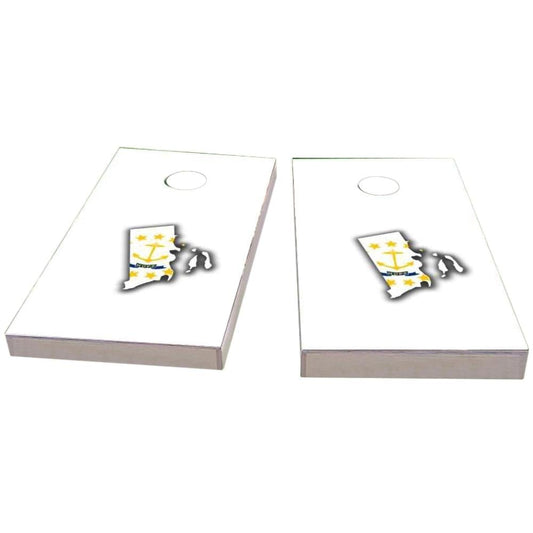 Rhode Island Outline (White) Cornhole Boards