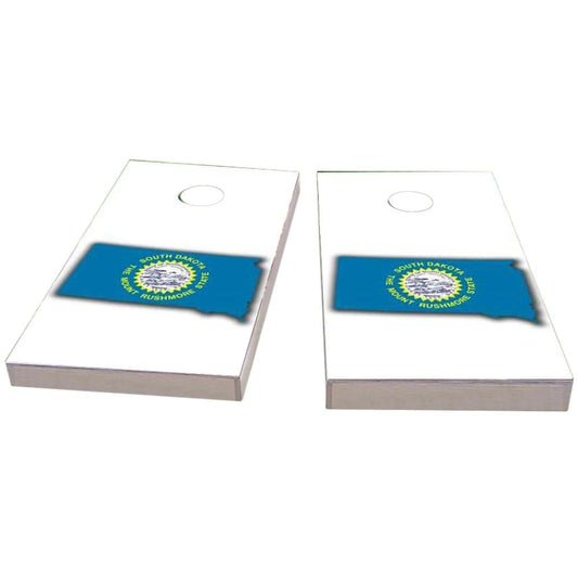 South Dakota Outline (White) All-Weather Cornhole