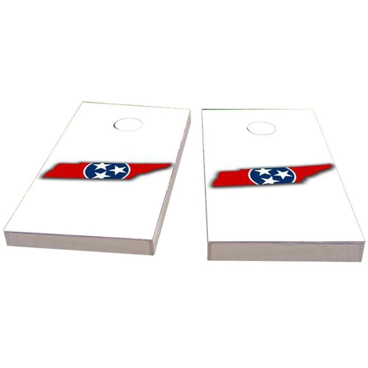 Tennessee Outline (White) All-Weather Cornhole