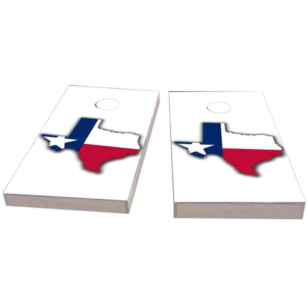 Texas Outline (White) Cornhole Boards