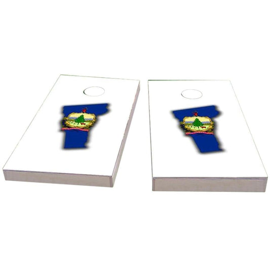 Vermont Outline (White) Cornhole Boards