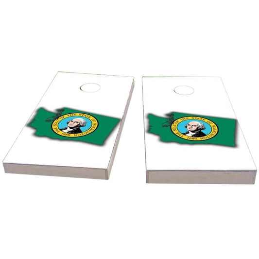 Washington Outline (White) Cornhole Boards