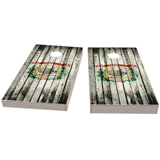 West Virginia Distressed Cornhole Boards