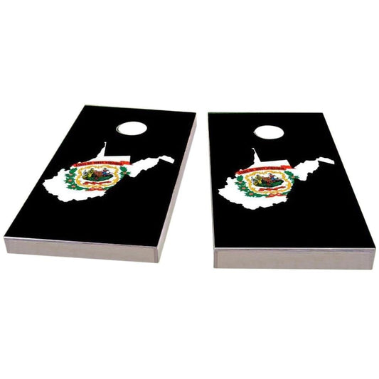 West Virginia Outline (Black) Cornhole Boards