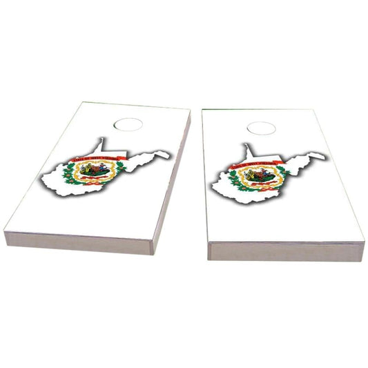 West Virginia Outline (White) Cornhole Boards