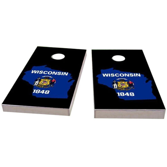 Wisconsin Outline (Black) Cornhole Boards