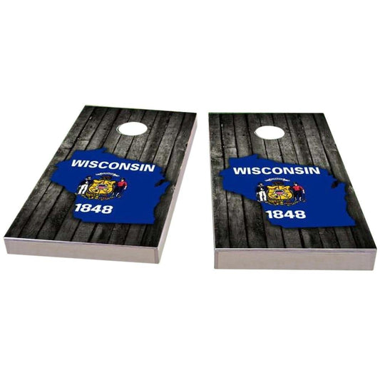 Wisconsin Wood Slate & Map Cornhole Boards