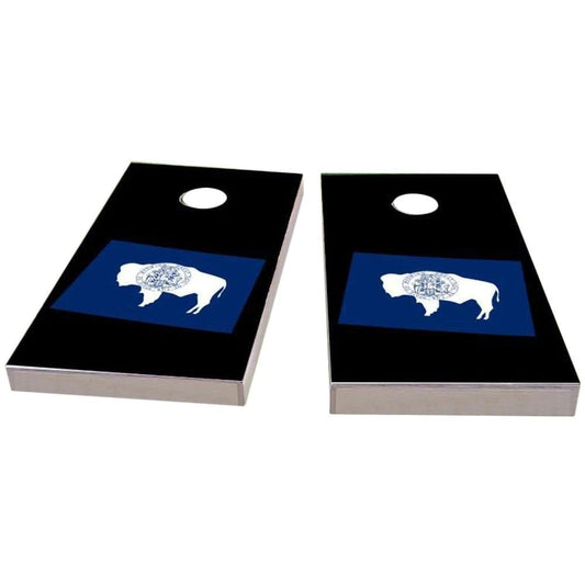 Wyoming Outline (Black) All-Weather Cornhole