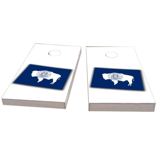 Wyoming Outline (White) Cornhole Boards