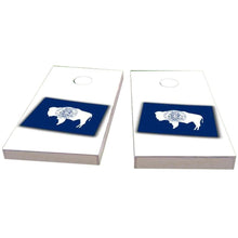 Wyoming Outline (White) All-Weather Cornhole
