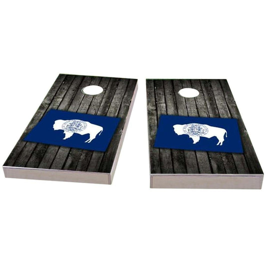 Wyoming Wood Slate & Map Cornhole Boards