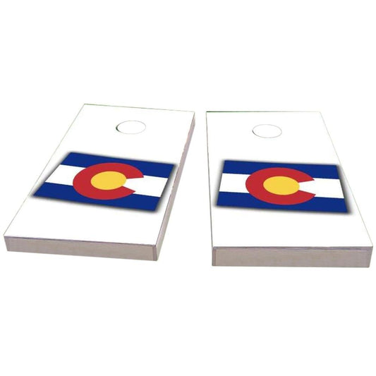 Colorado Outline (White) Cornhole Boards