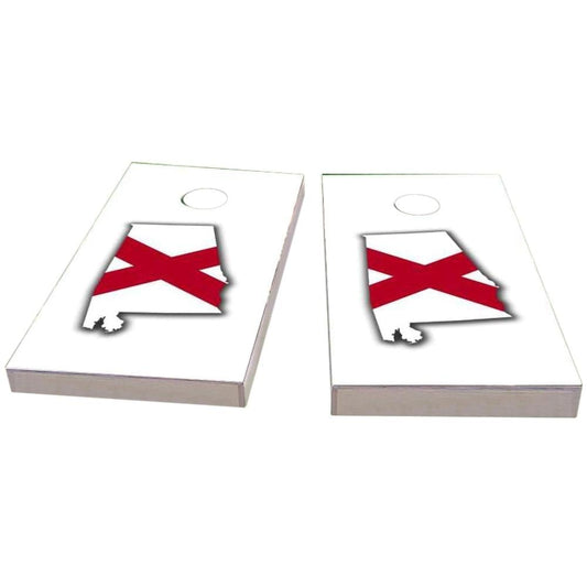 Alabama Outline (White) Cornhole Boards