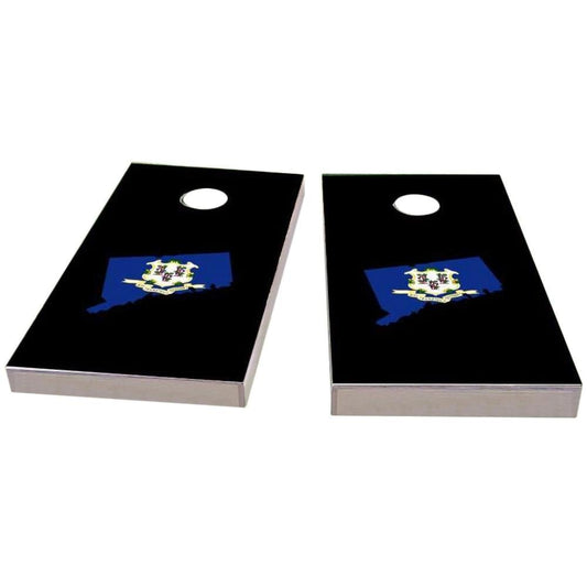 Connecticut Outline (Black) Cornhole Boards
