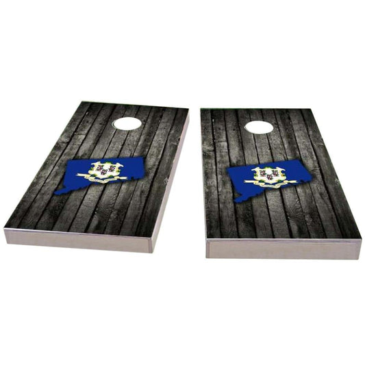 Connecticut Wood Slate & Map Cornhole Boards