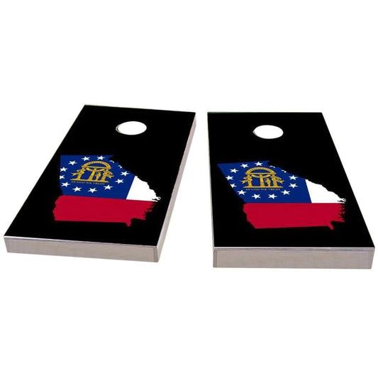 Georgia Outline (Black) Cornhole Boards
