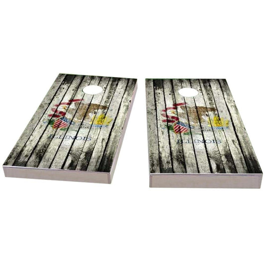 Illinois Distressed Cornhole Boards