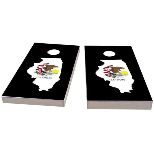 Illinois Outline (Black) Cornhole Boards