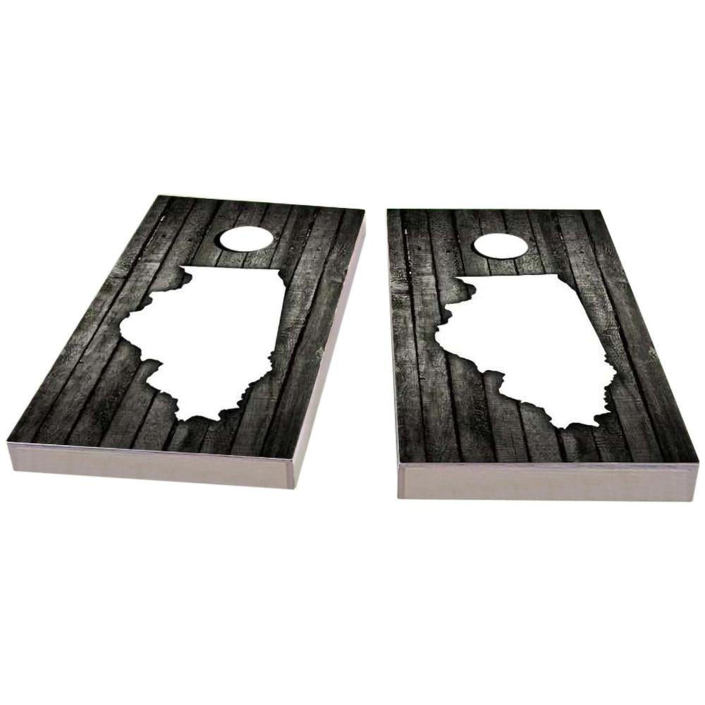 Illinois Wood Slat Cornhole Boards