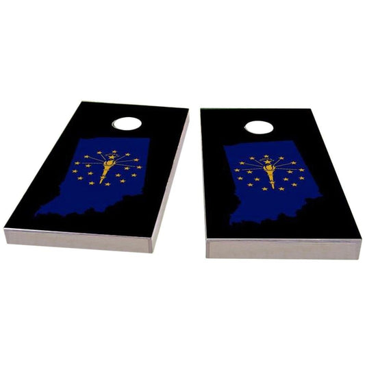Indiana Outline (Black) Cornhole Boards