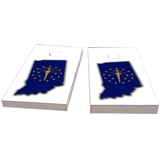 Indiana Outline (White) Cornhole Boards