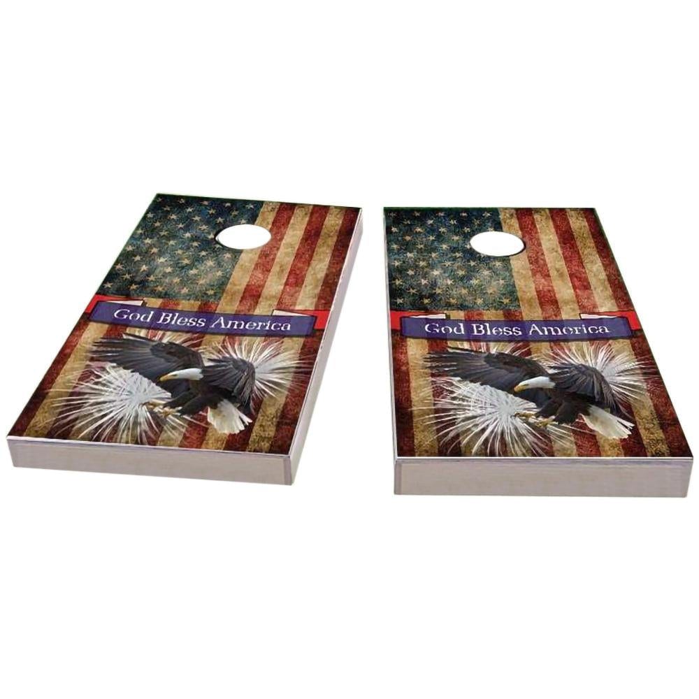 American Flag God Bless America #1 Cornhole Boards