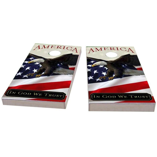 American Flag In God We Trust #1 Cornhole Boards