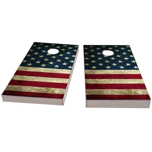 American Flag Rustic All-Weather Cornhole