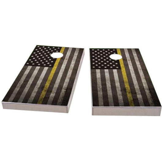 American Flag Thin Gold Line (Dispatcher) Cornhole Boards