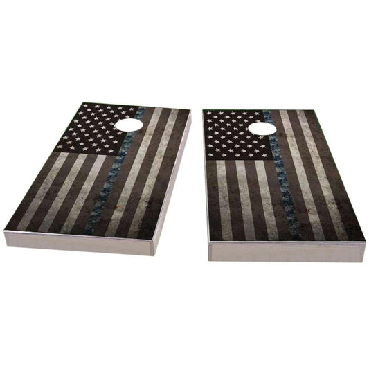 American Flag Thin NWU Line (Navy) Cornhole Boards