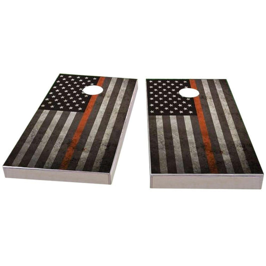 American Flag Thin Orange Line (EMS) Cornhole Boards