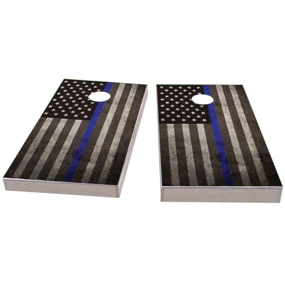 American Flag Thin Blue Line Cornhole Boards