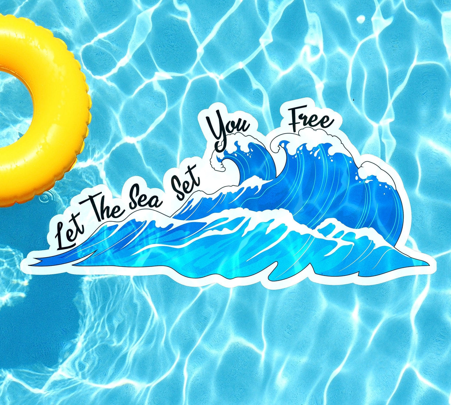 Let The Sea Set You Free Poolmat from above