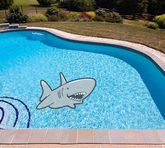 Happy Shark Poolmat in water