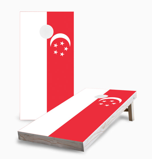 Singapore Flag Cornhole Boards