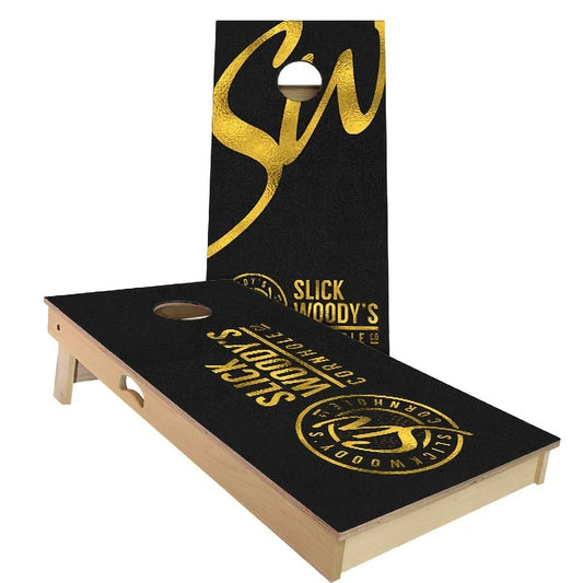 Black and Gold Cornhole Boards