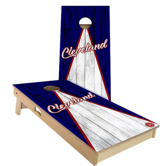 Cleveland Triangle Baseball Weatherproof Cornhole Boards
