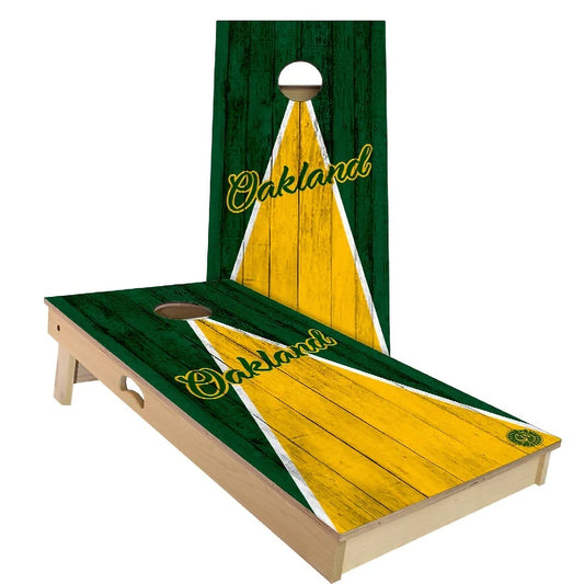 Oakland Triangle Baseball Weatherproof Cornhole Boards