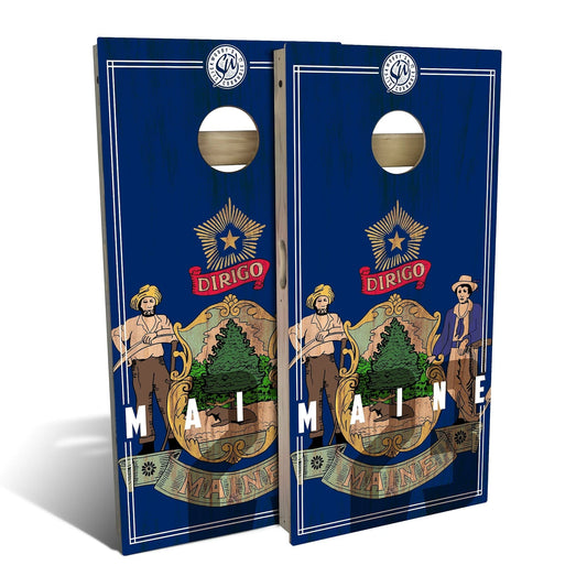 Maine State Flag 2.0 Cornhole Boards
