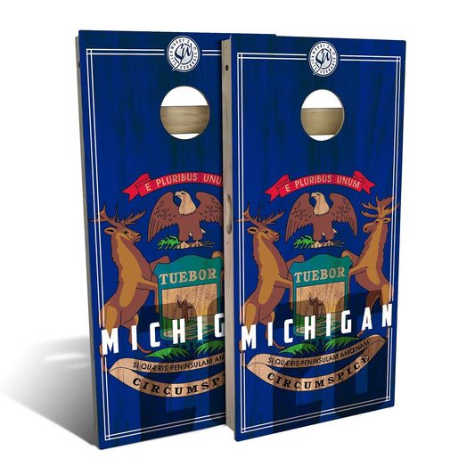 Michigan State Flag 2.0 Cornhole Boards